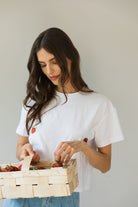 T-shirt Crop-Voilà Biały Truskawki