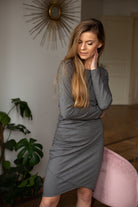 Sukienka TAKE ME OUT szary ciemny