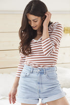 Longsleeve Perfect Lines Paski Koniak