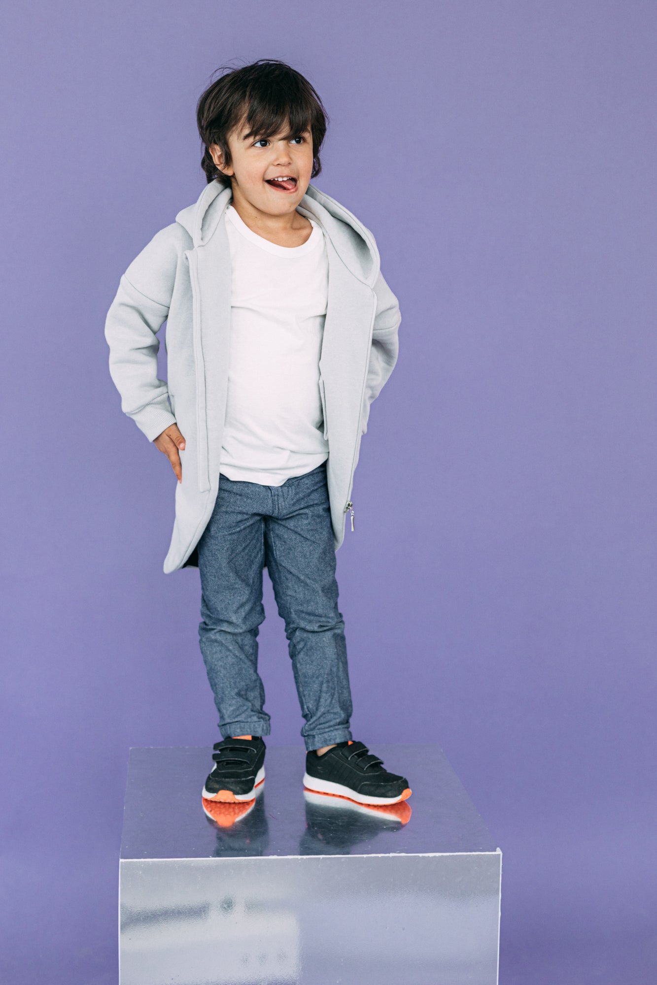 Płaszczobluza KIDS Szary Jasny Pastel