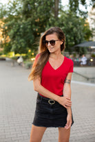 T-shirt Perfect Lines Malinowa Czerwień