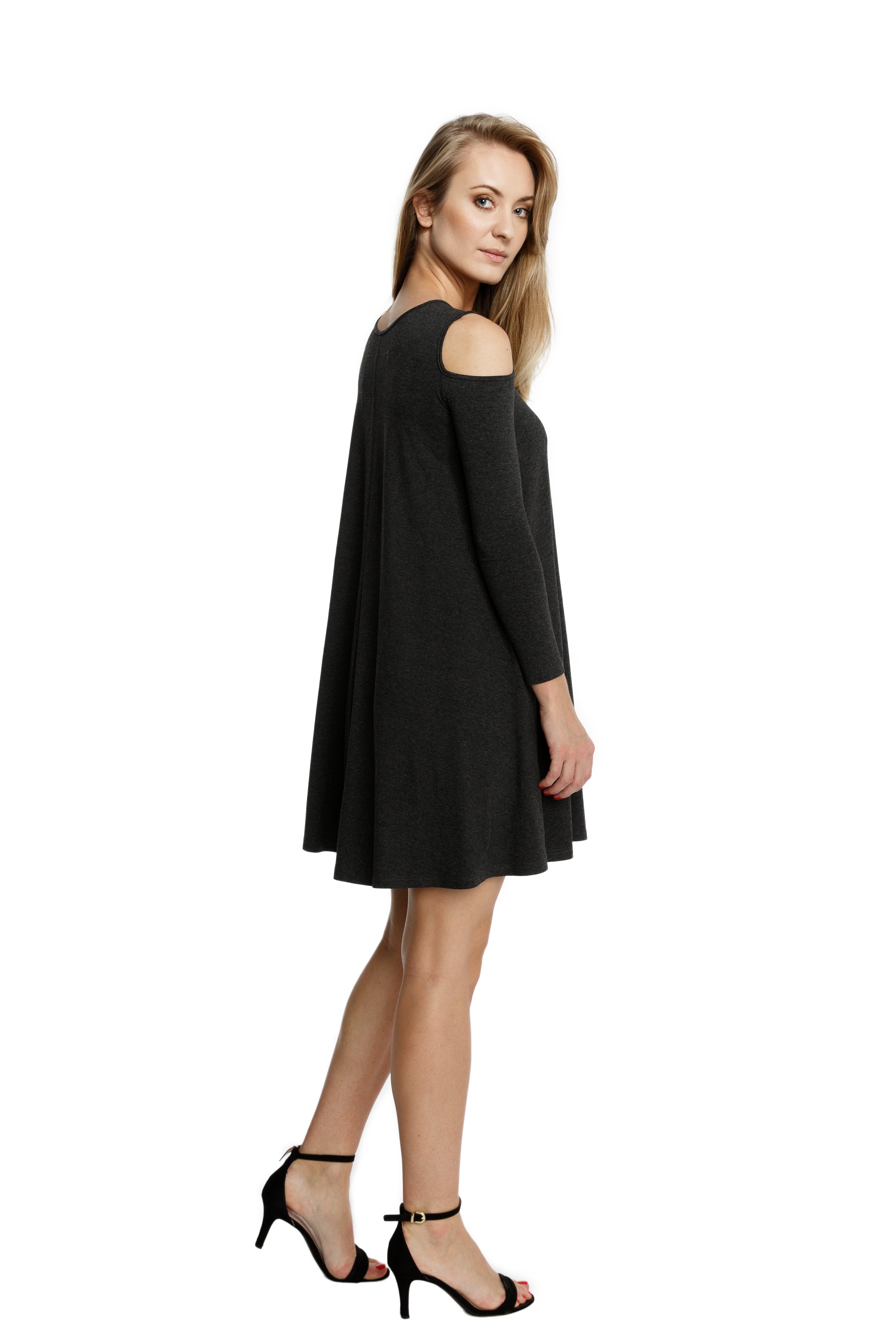 Sukienka Z Rozcięciami Na Ramionach City Girl Szara