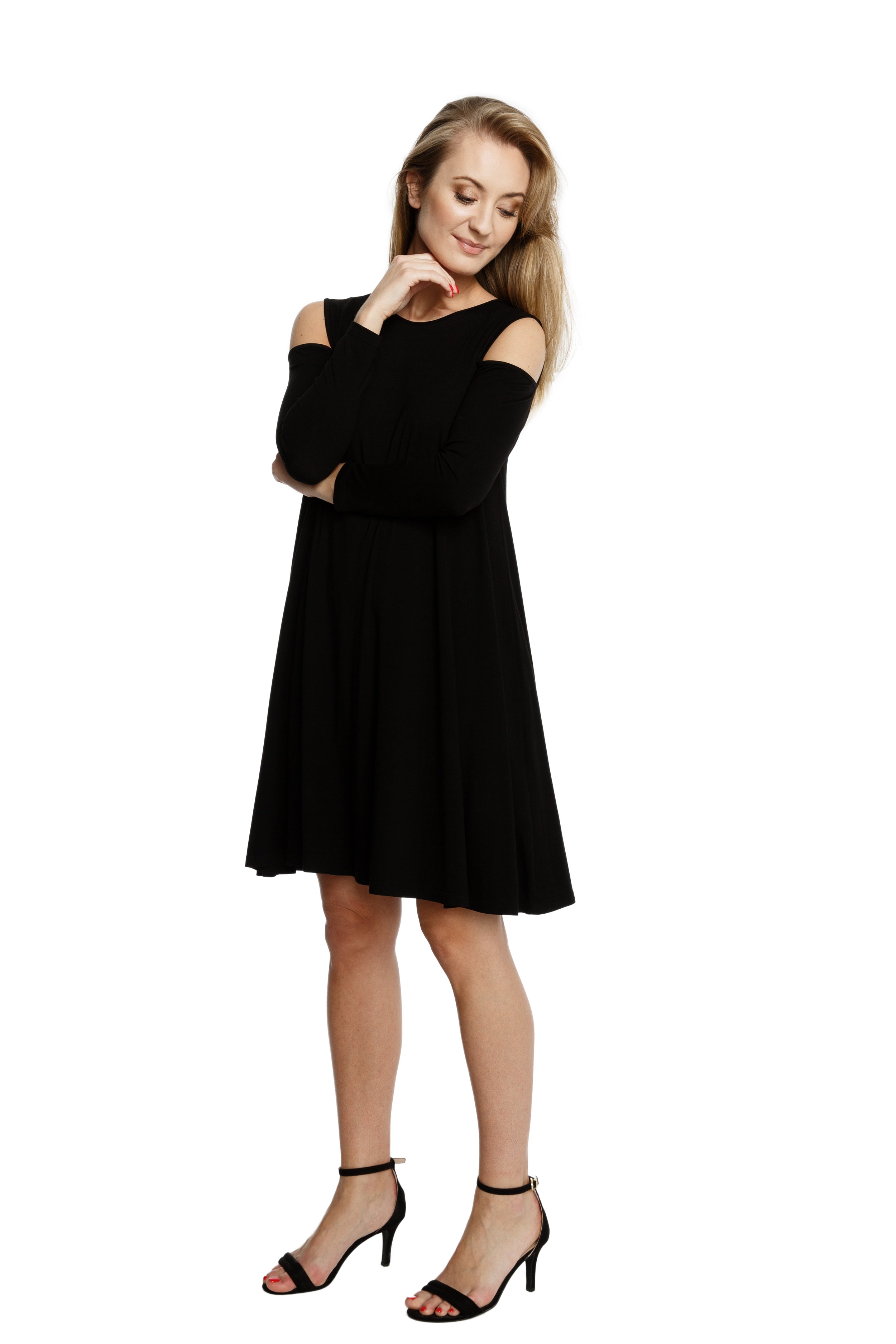 Sukienka Z Rozcięciami Na Ramionach City Girl Czarna