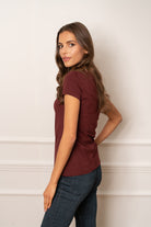 T-shirt Perfect Lines Ciemny Burgund