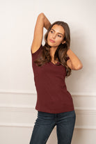 T-shirt Perfect Lines Ciemny Burgund