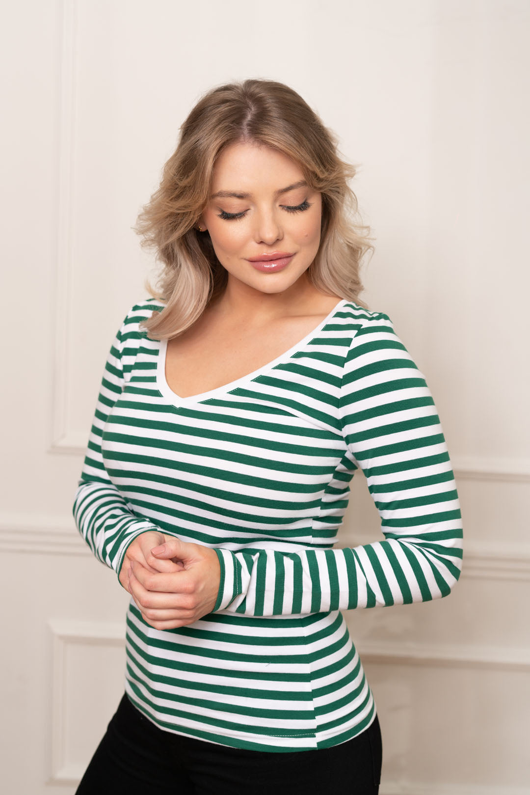 Longsleeve Perfect Lines Zielone Paski