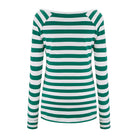Longsleeve Dłuższa Historia Szerokie paski Butelkowa zieleń