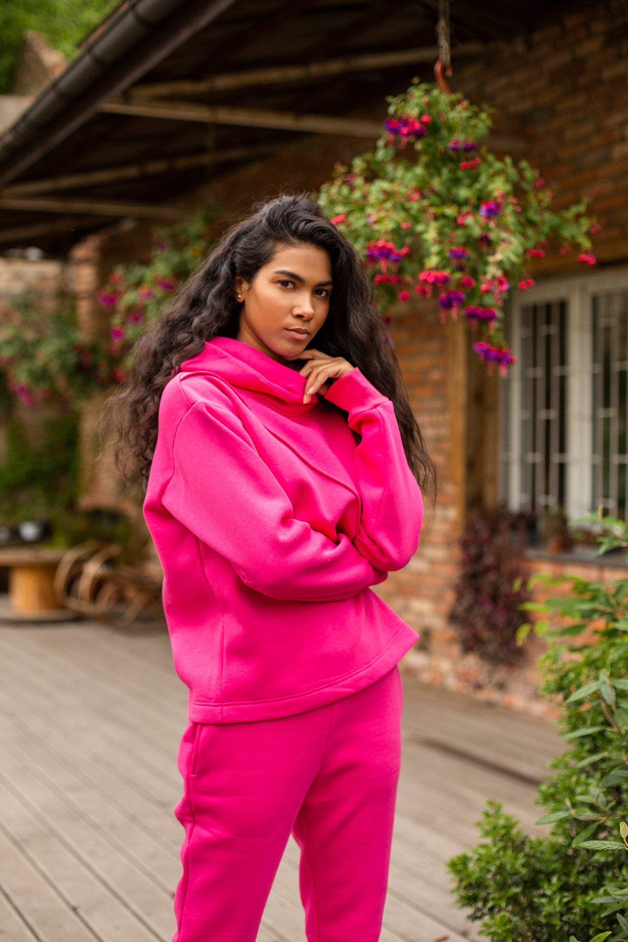 Fuchsia pink sweatshirt sale