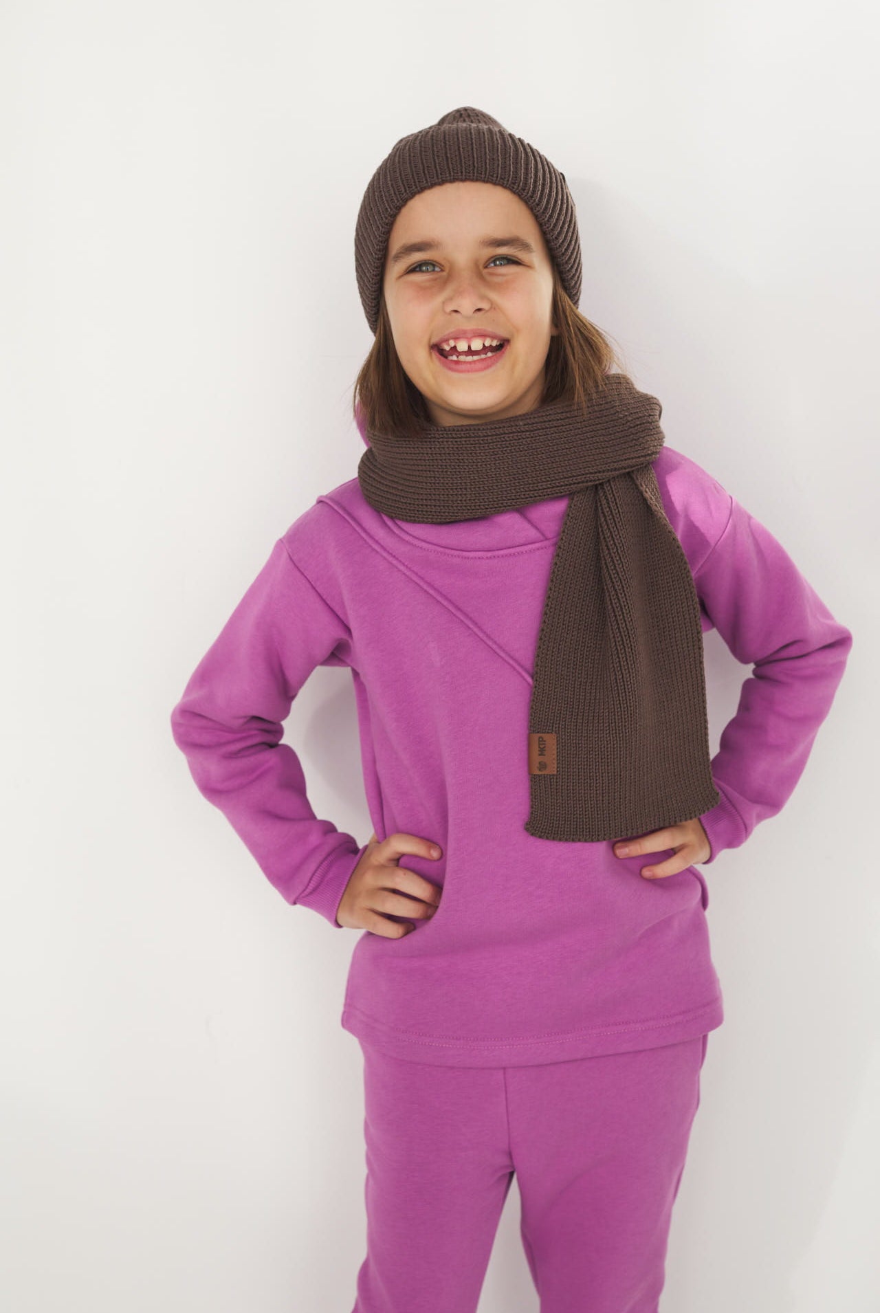 Czapka Cosy Days Kids Brąz 100% Merino Extra Fine