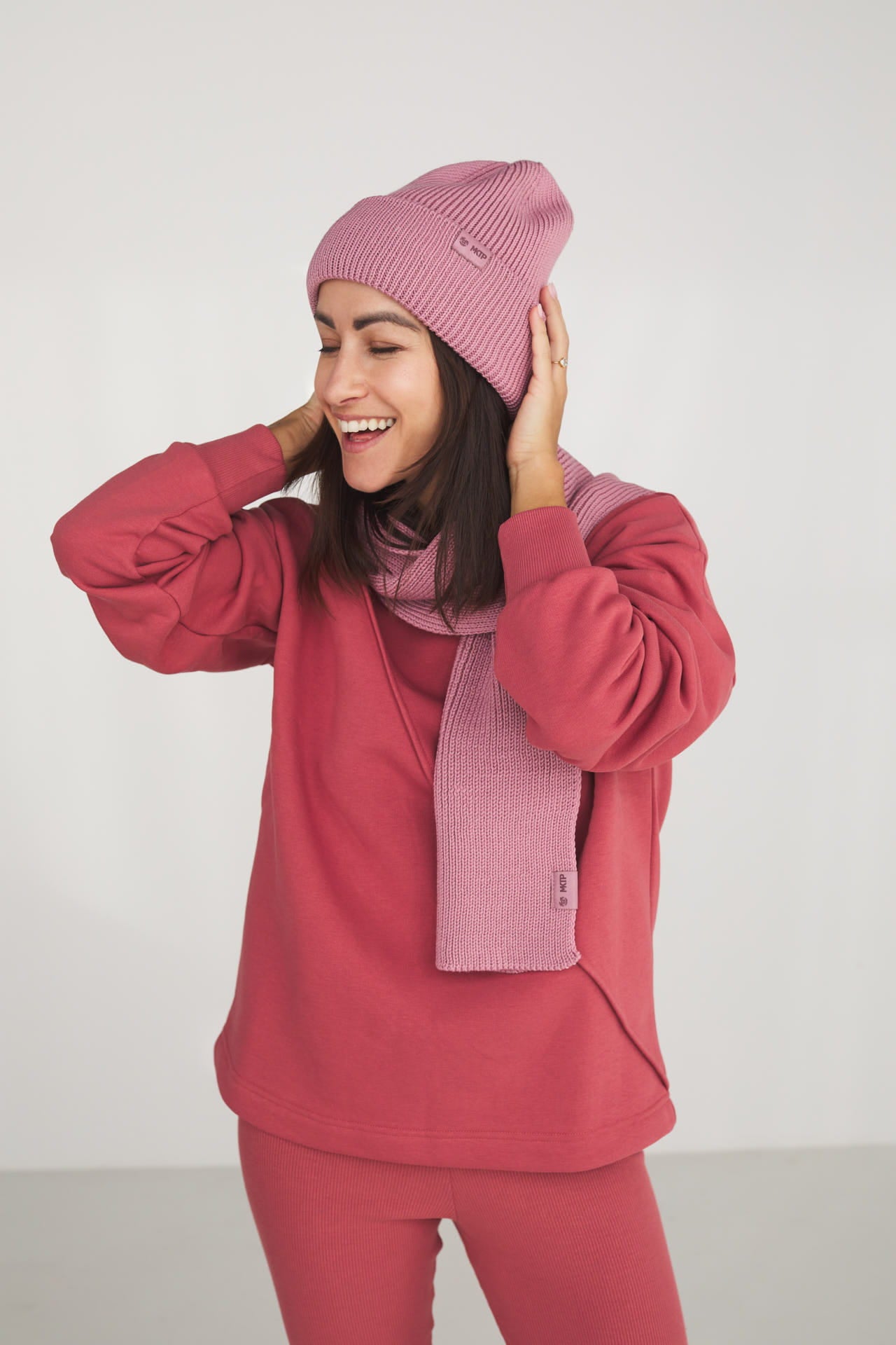 Czapka Cosy Days Brudny Róż 100% Merino Extra Fine