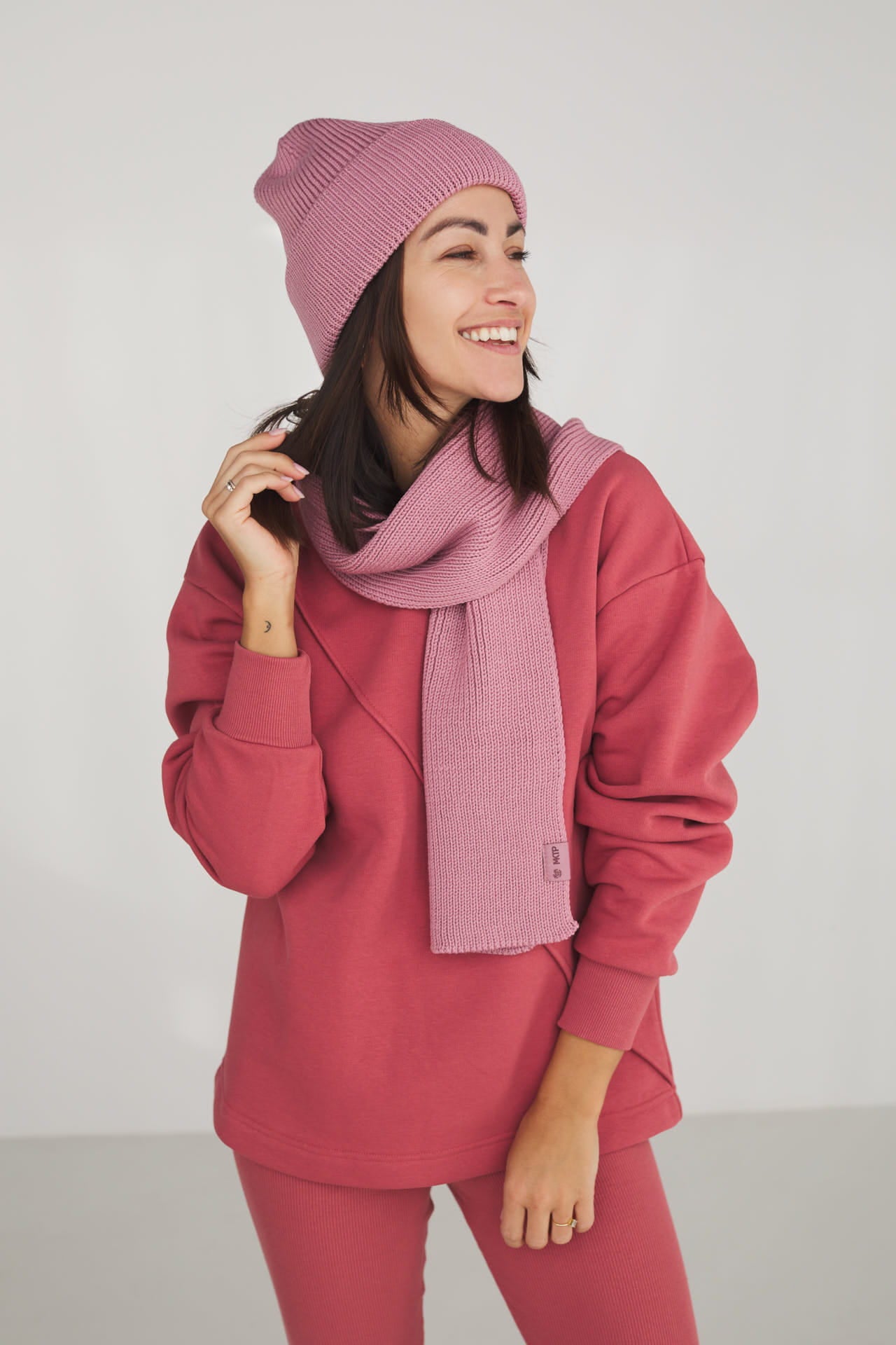 Czapka Cosy Days Brudny Róż 100% Merino Extra Fine