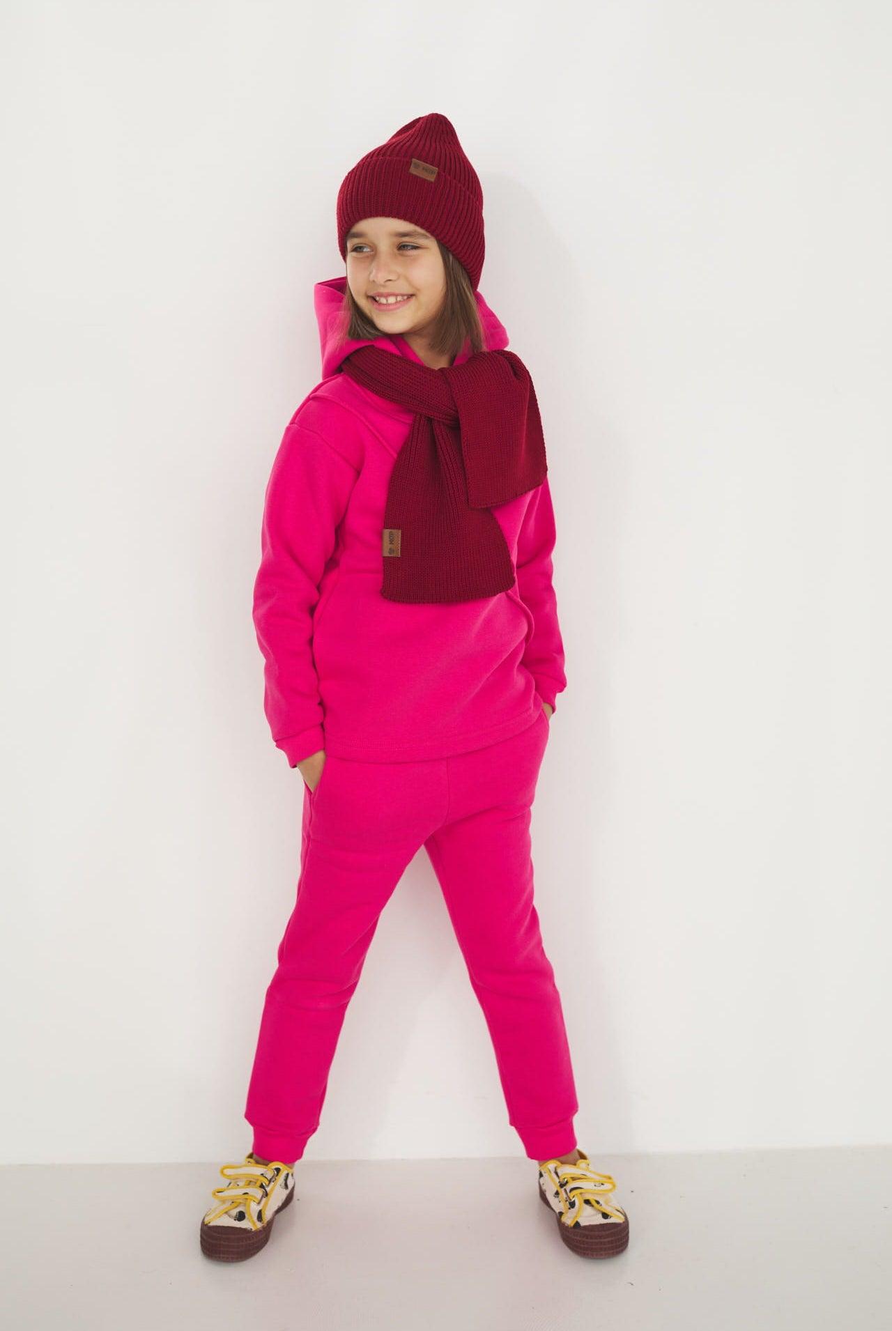 Czapka Cosy Days Kids Wino 100% Merino Extra Fine