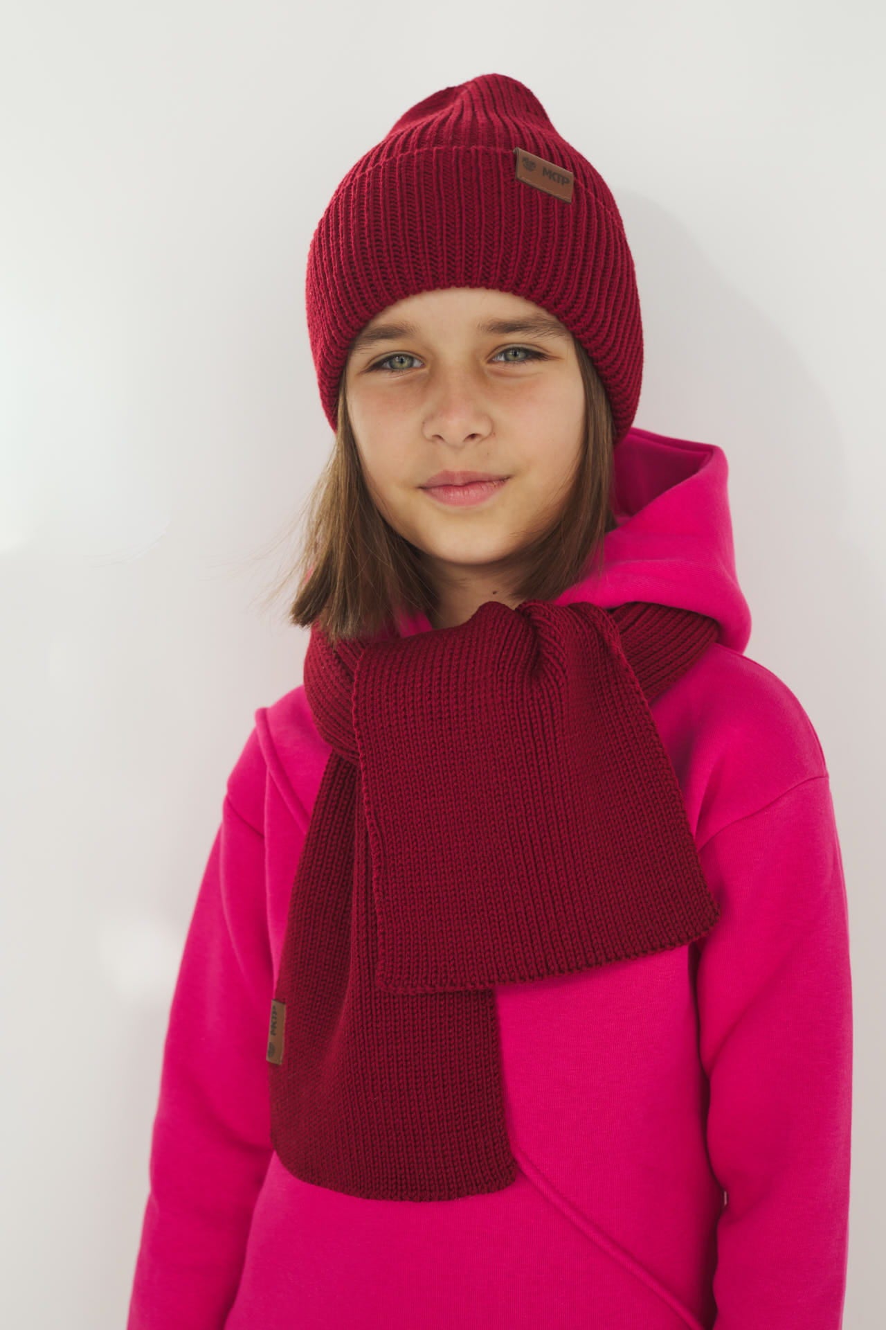 Czapka Cosy Days Kids Wino 100% Merino Extra Fine