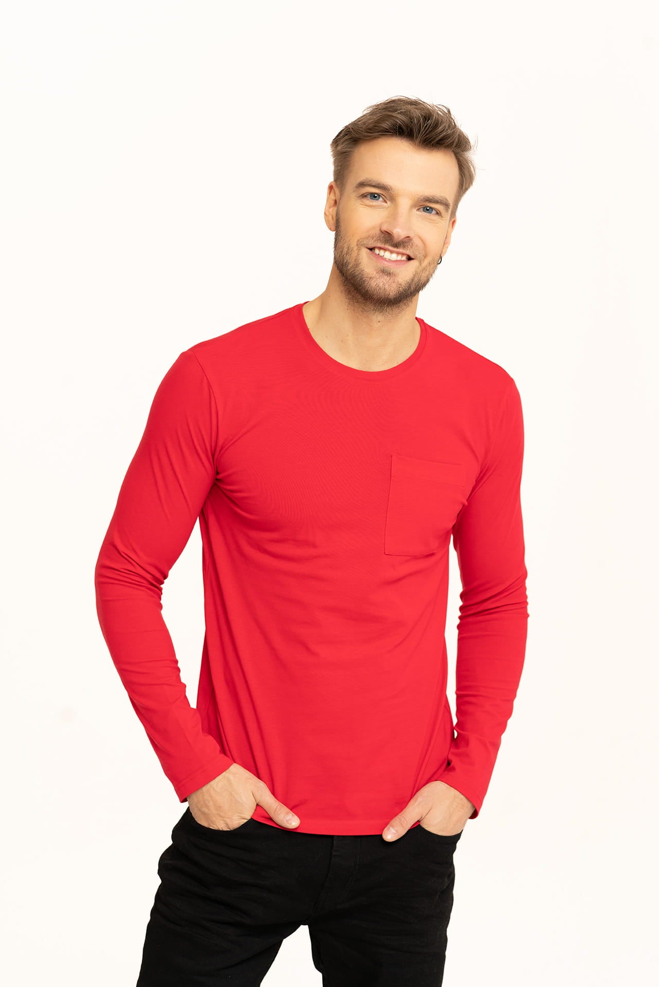 Longsleeve Męska Historia Czerwony