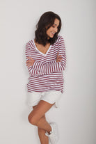 Longsleeve Daily Basic Paski Rose Brown