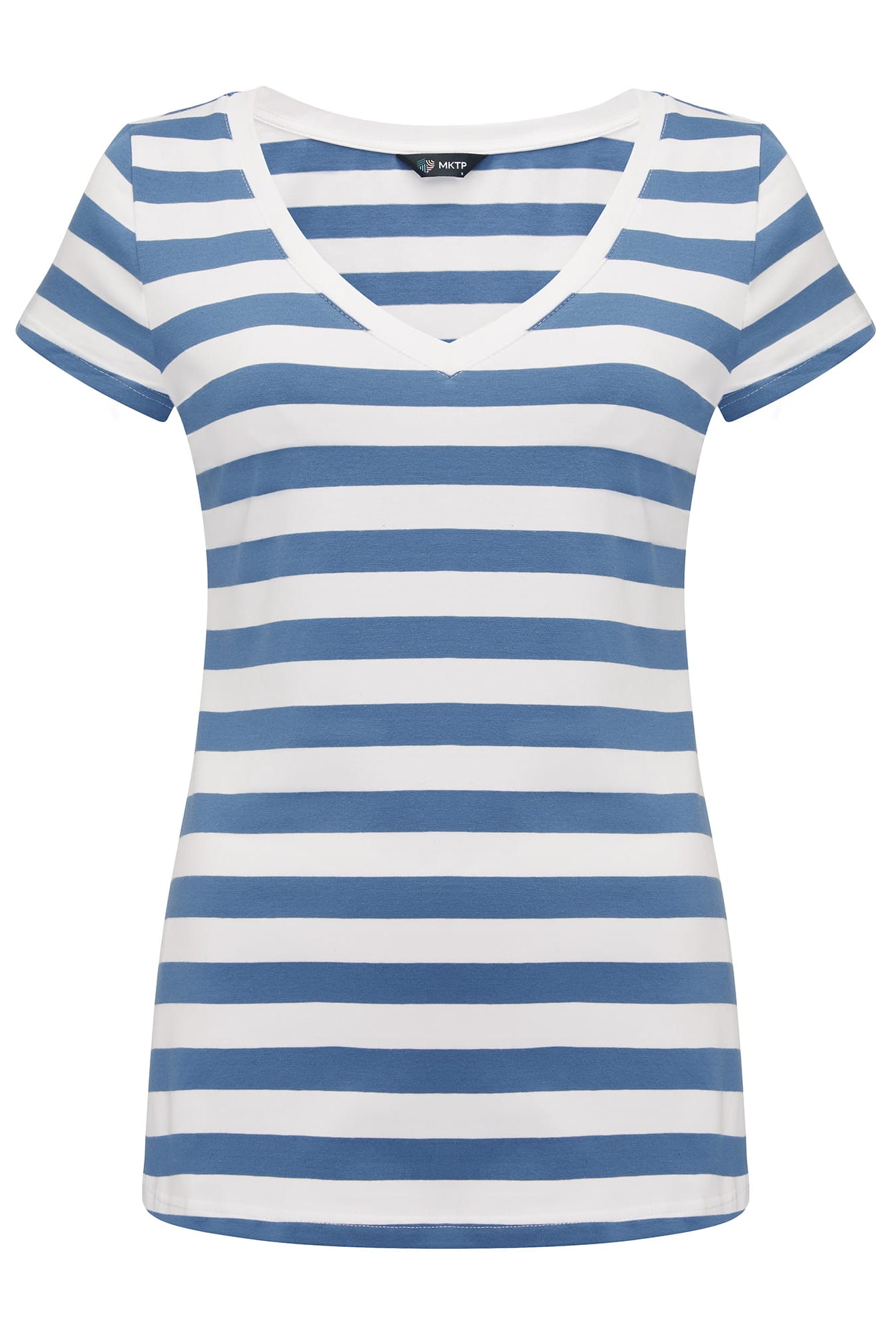 T-shirt Perfect Lines Szerokie Paski Niebieski Dżins