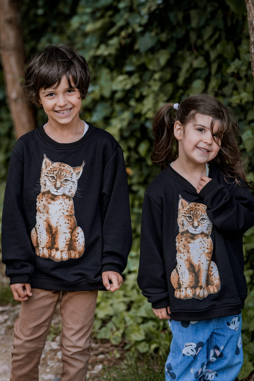 Bluza Kids z Rysiem Czarny