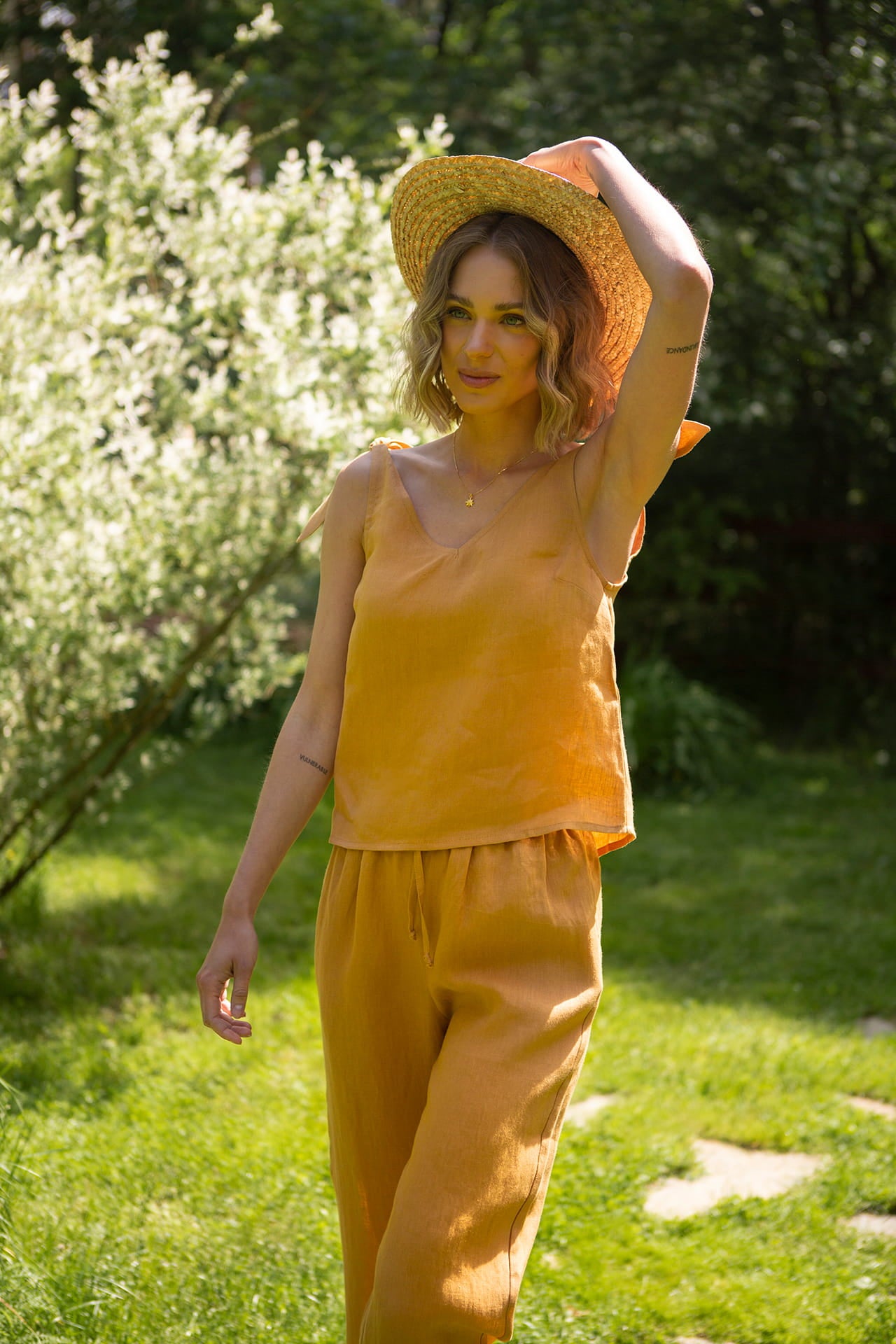 Spodnie Summer Spritz Miód Len