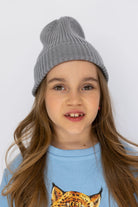 Beanie Organic Szary Pastel