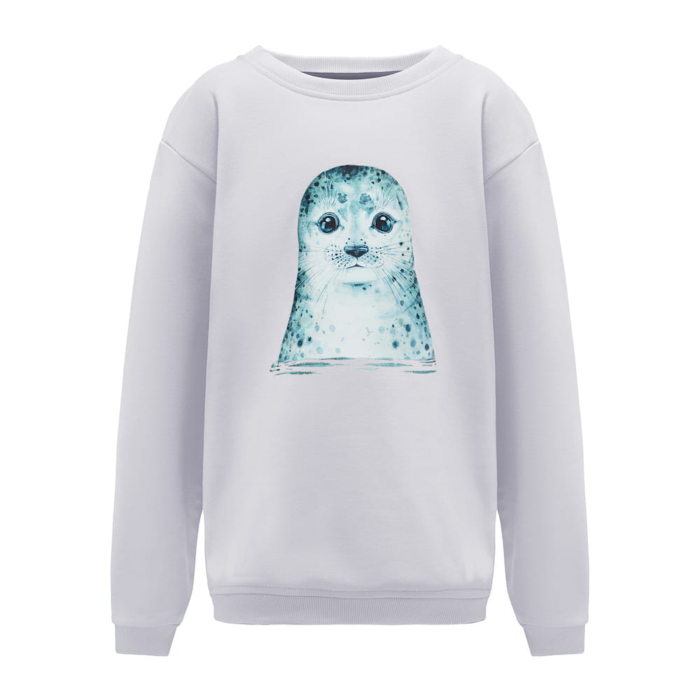 Bluza Kids z Foką Szary Jasny Pastel