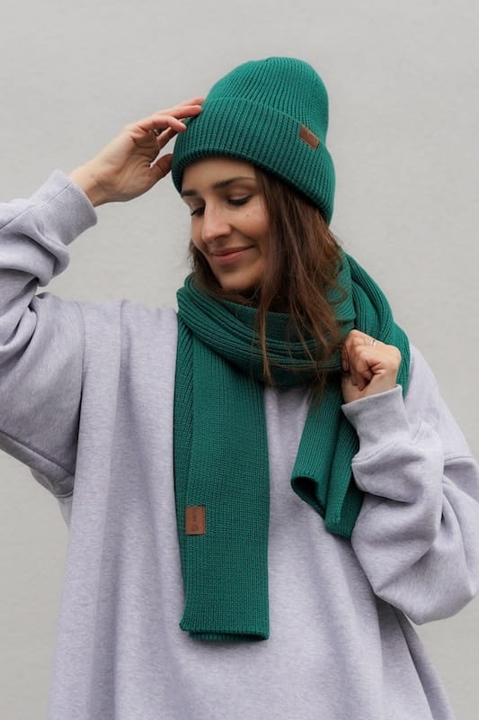 Czapka Cosy Days Emerald 100% Merino