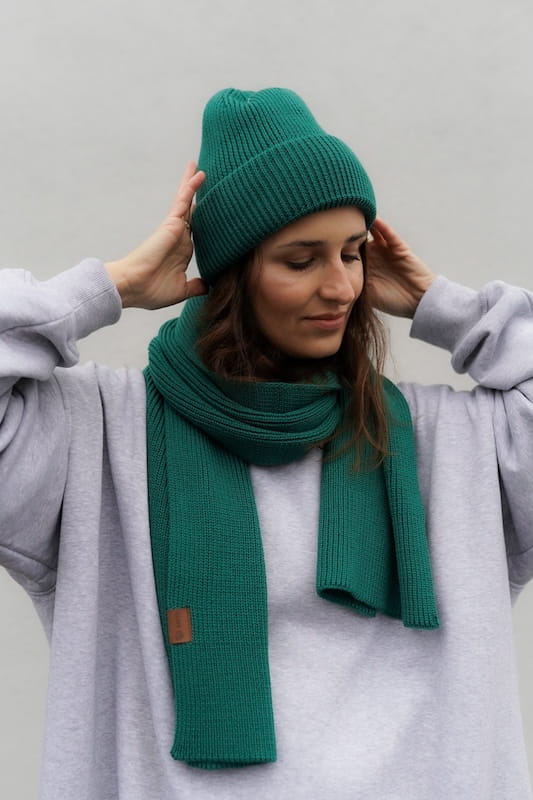 Czapka Cosy Days Emerald 100% Merino