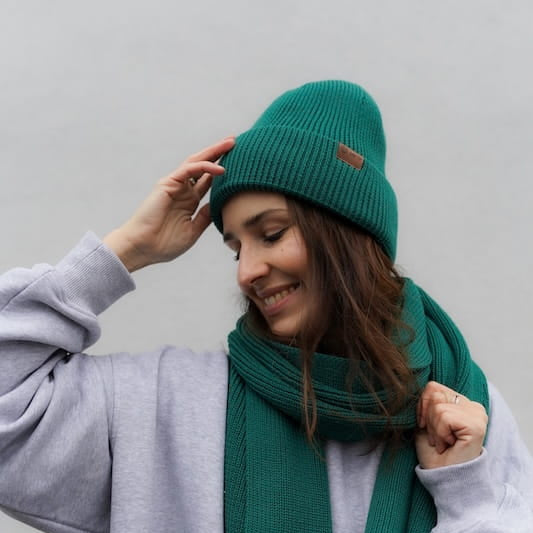 Szalik Cosy Days Emerald 100% Merino