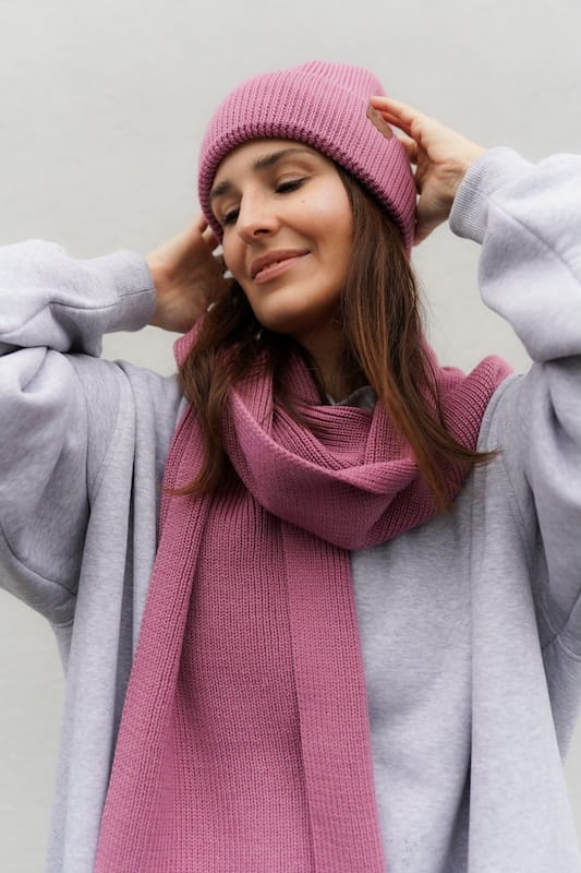 Szalik Cosy Days Brudny Róż 100% Merino