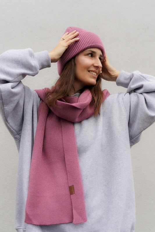 Szalik Cosy Days Brudny Róż 100% Merino