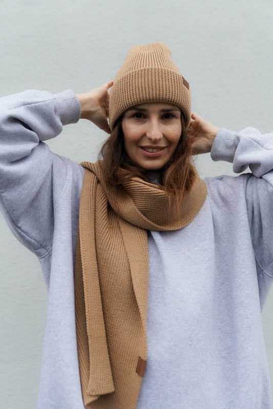 Szalik Cosy Days Kamel 100% Merino