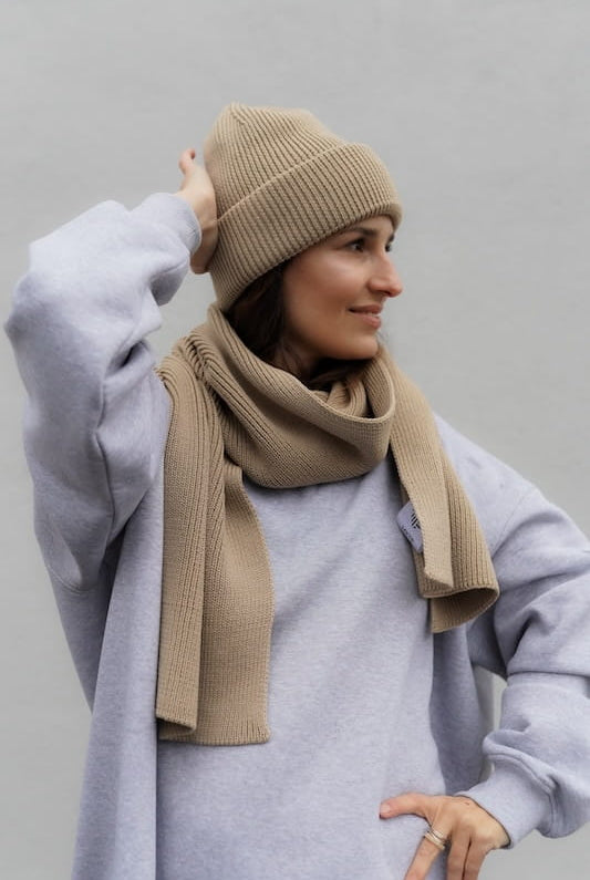 Szalik Cosy Ciemny Beż 100% Merino