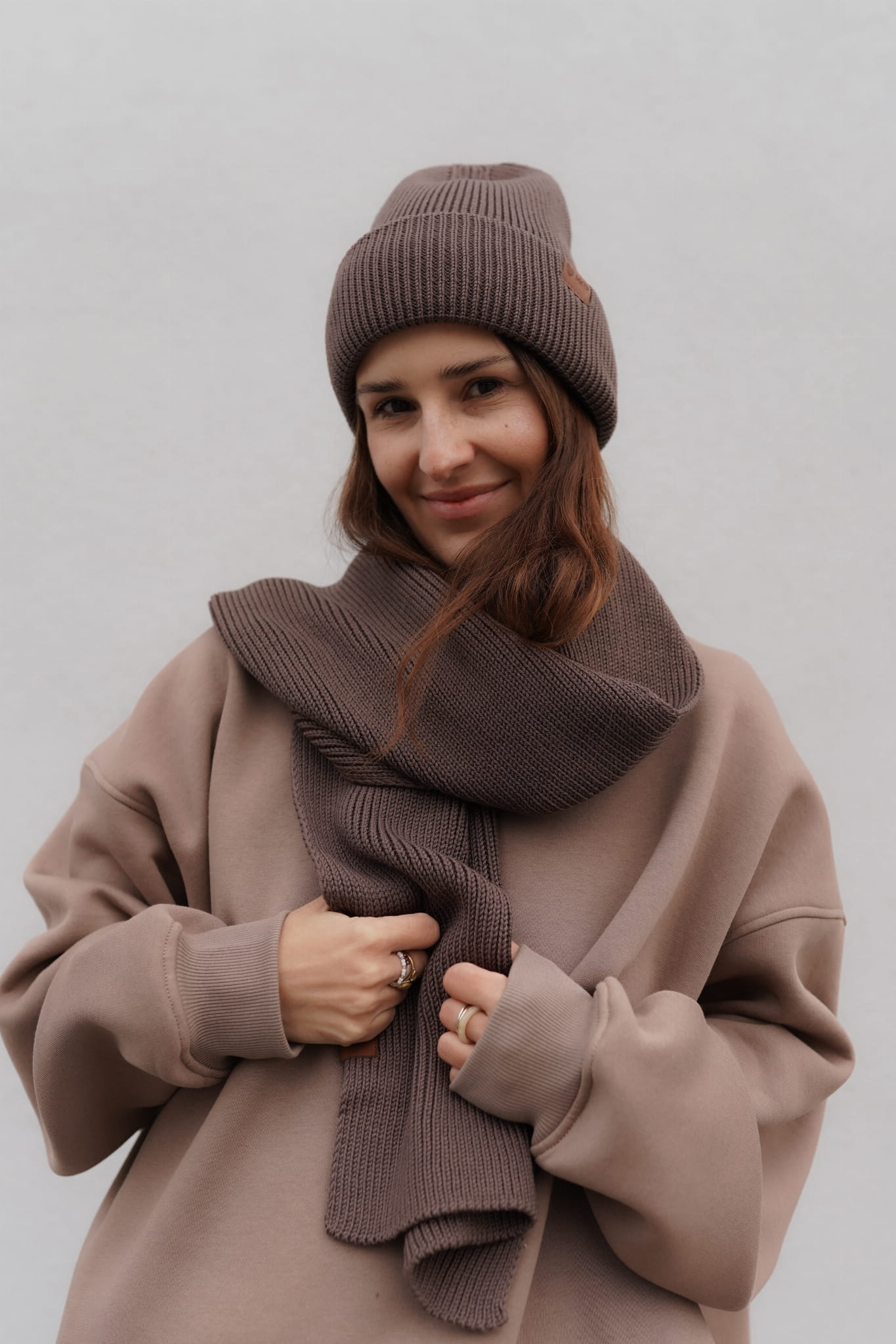 Czapka Cosy Days Brąz 100% Merino Extra Fine