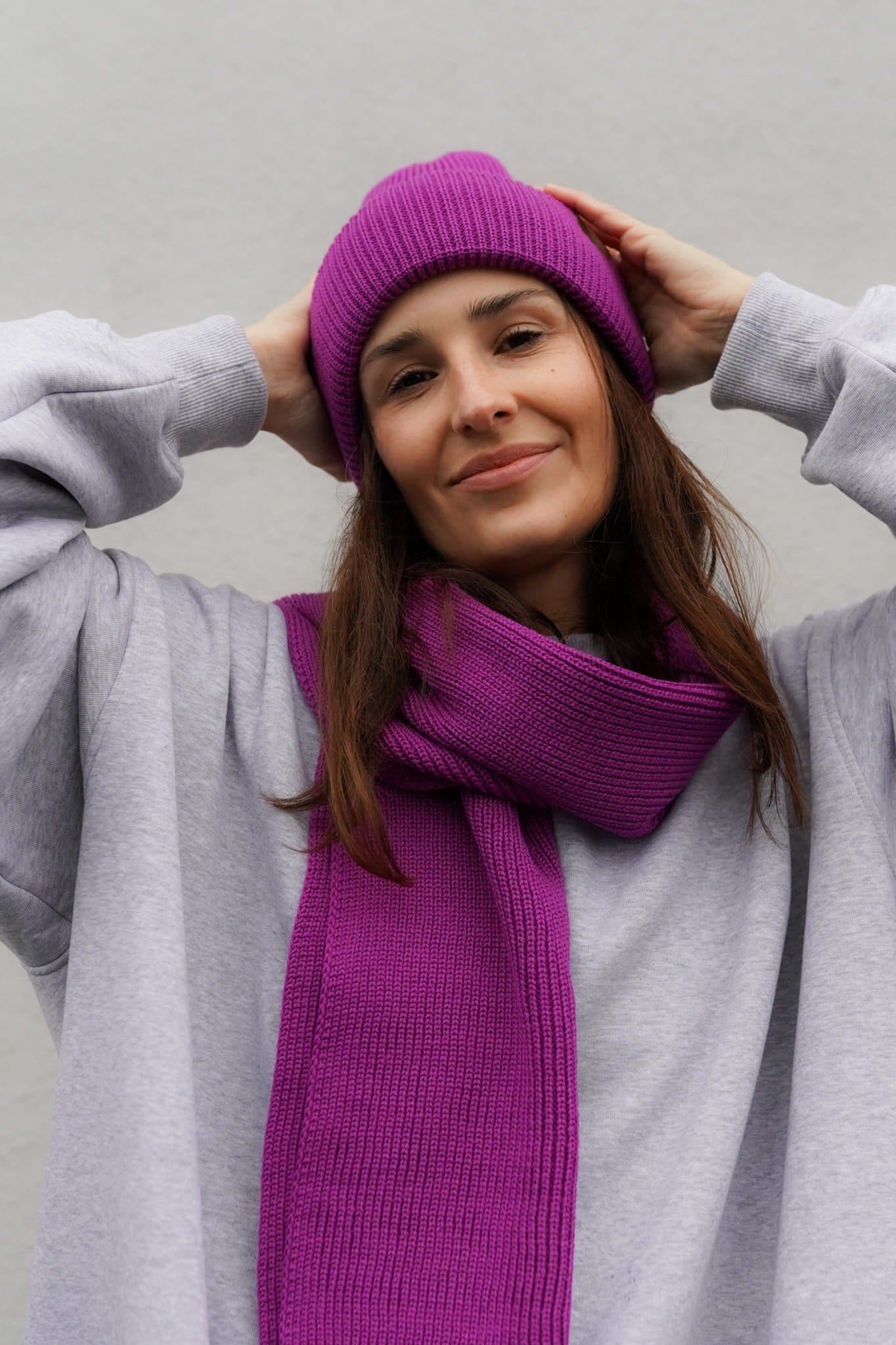 Czapka Cosy Days Purpura 100% Merino