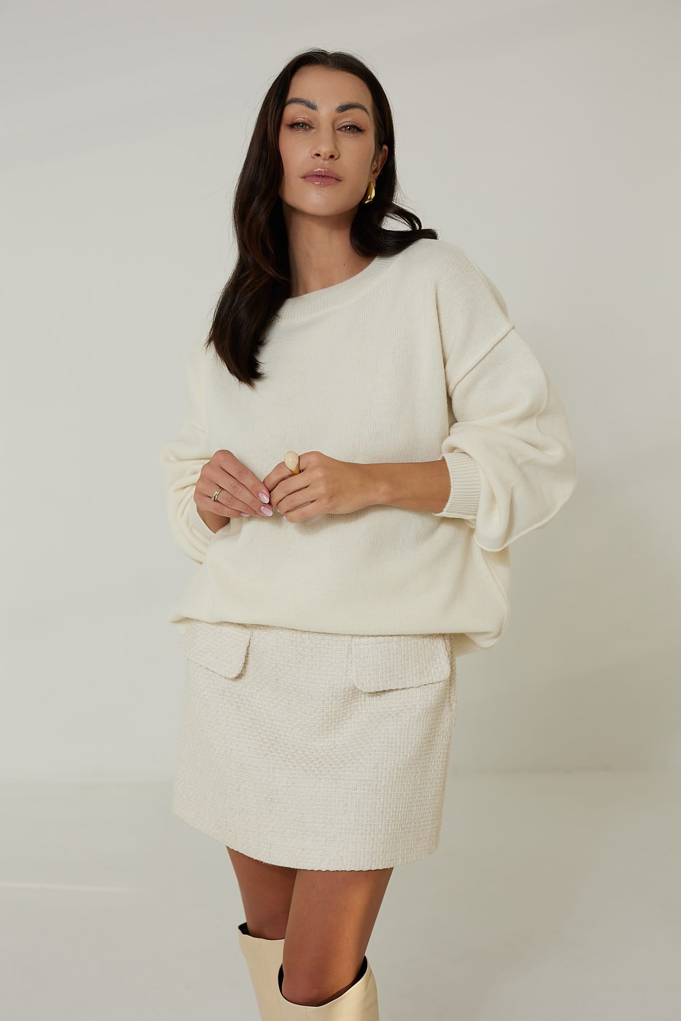 Sweter Cashmere Hug Ecru