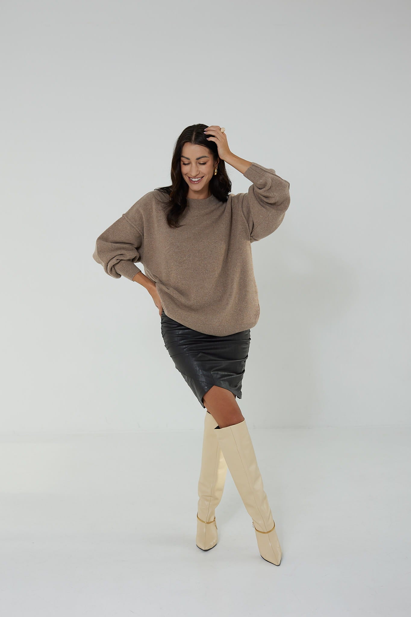 Dark beige sweater best sale