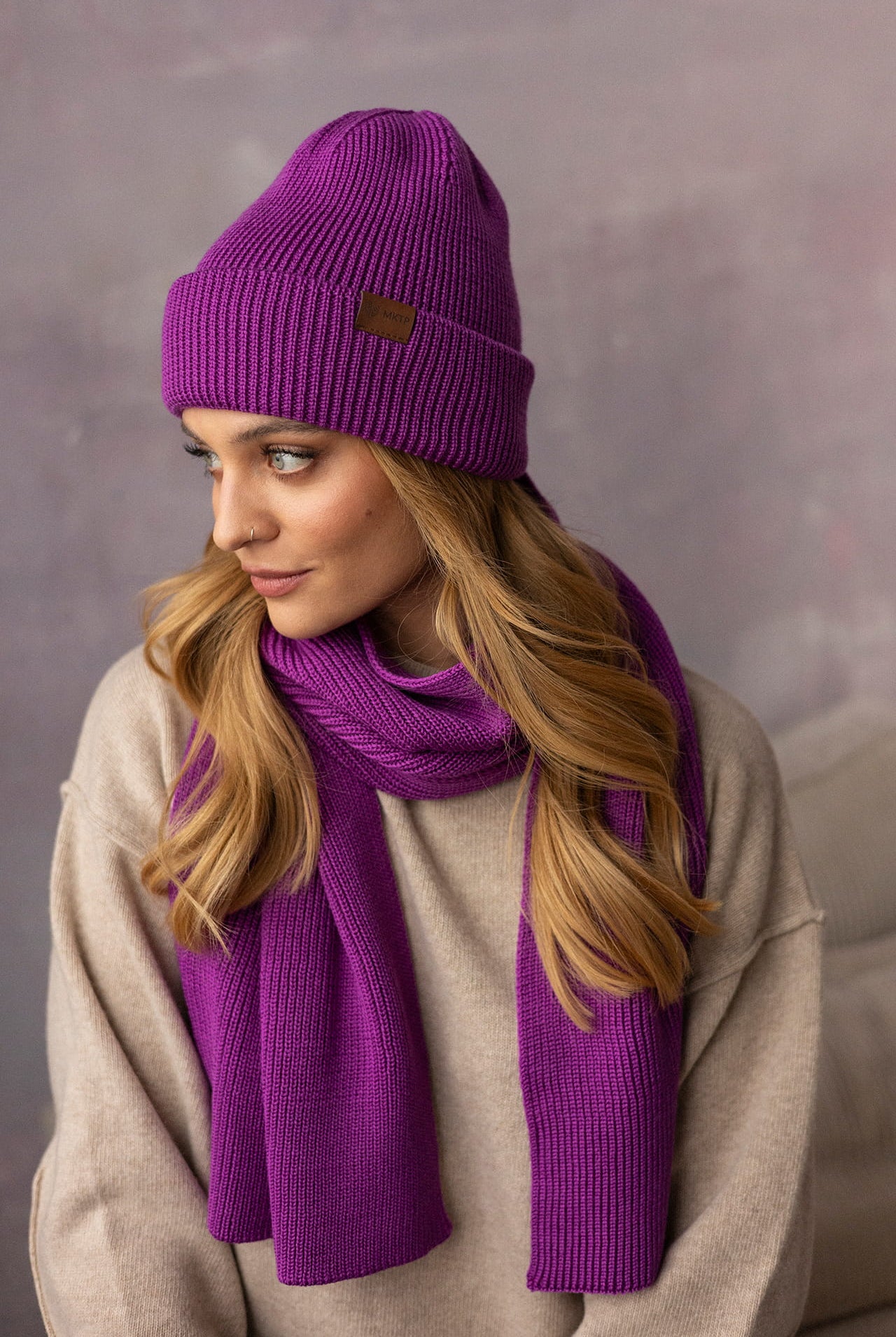 Szalik Cosy Days Purpura 100% Merino