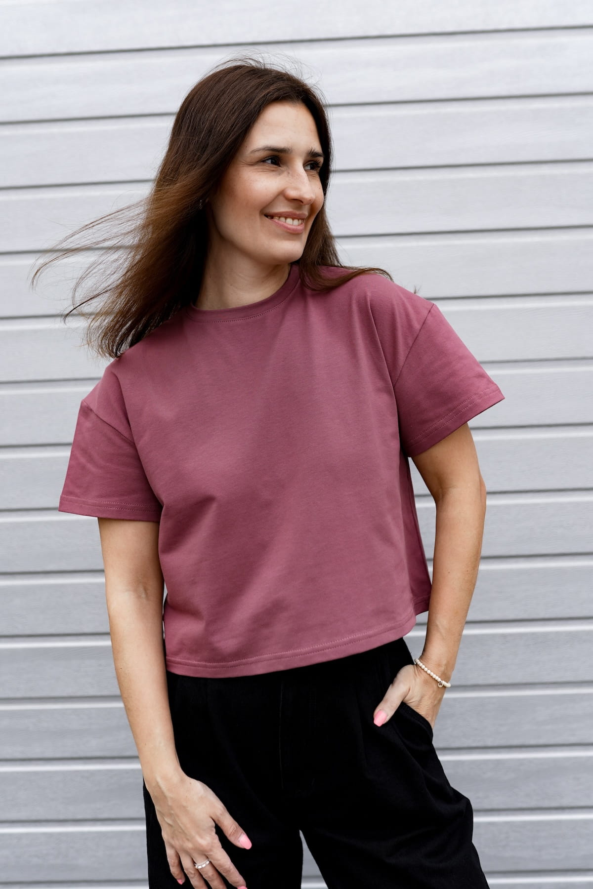 Crop-Voilà Rose Brown T-shirt – MKTP