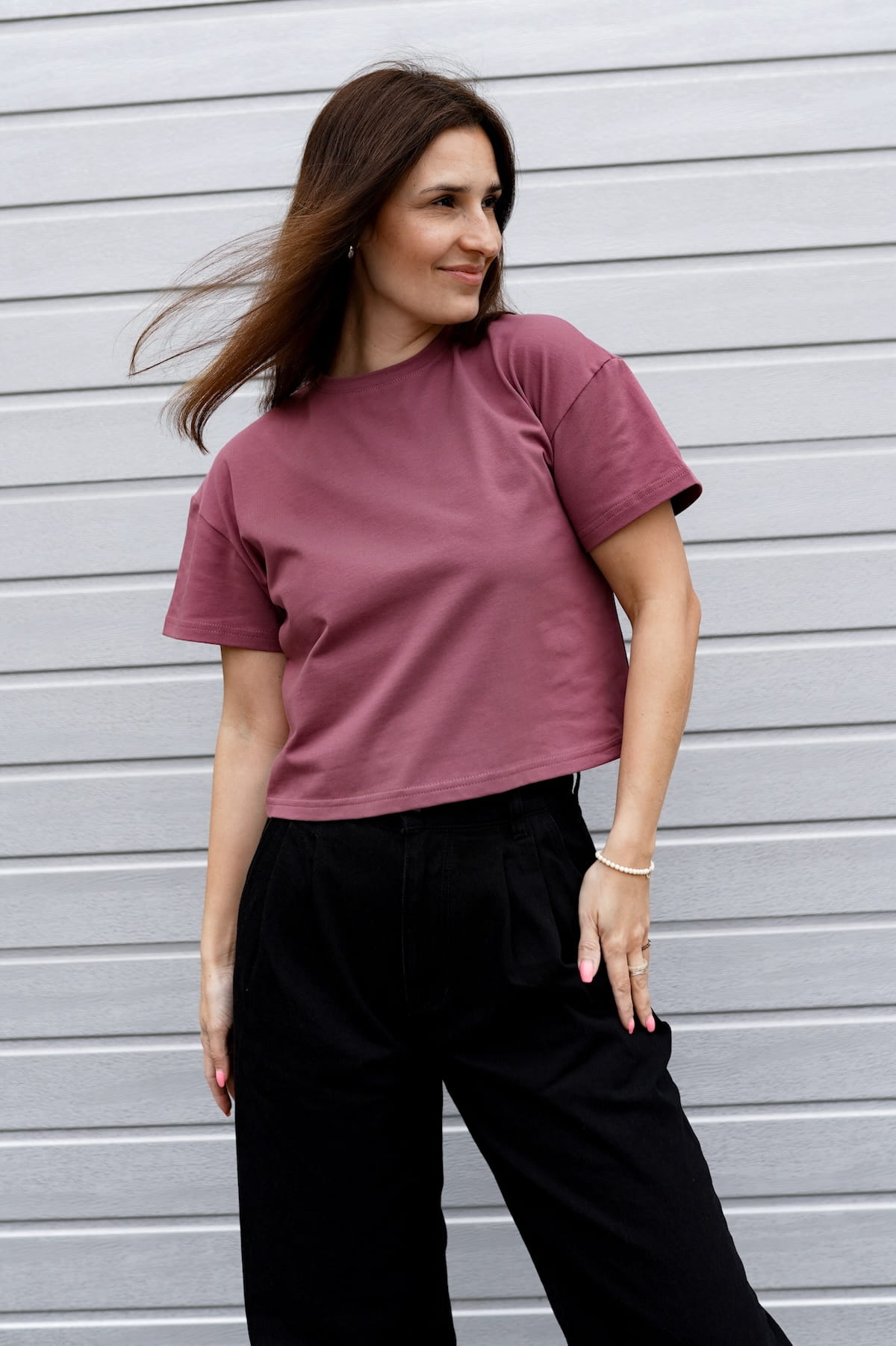 Crop-Voilà Rose Brown T-shirt – MKTP