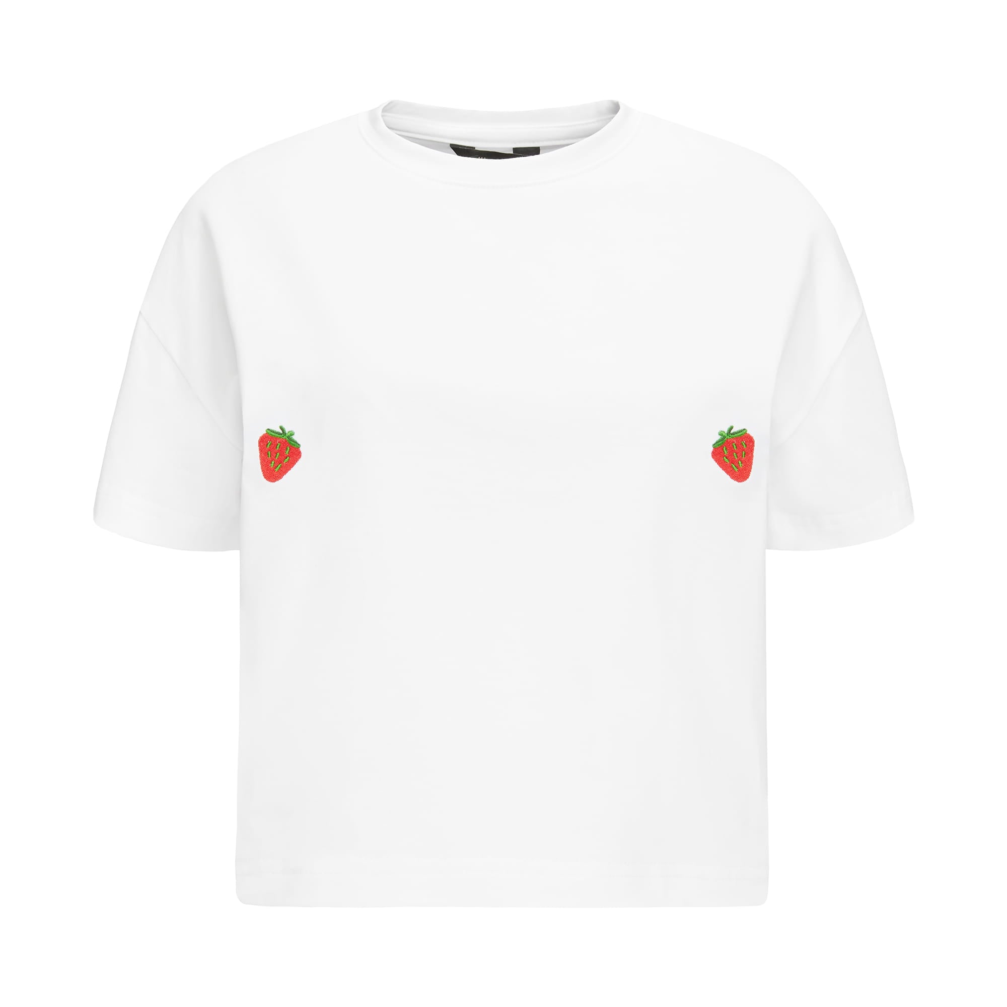 T-shirt Crop-Voilà Biały Truskawki