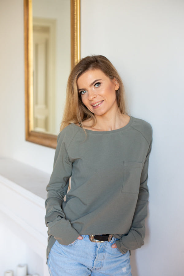 Longsleeve Dłuższa Historia khaki