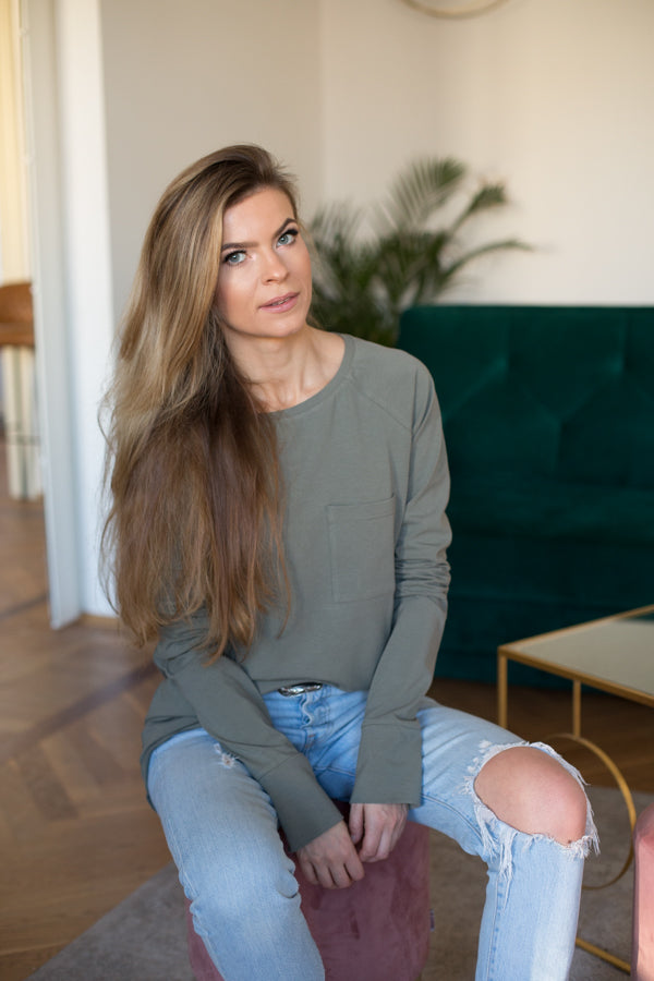 Longsleeve Dłuższa Historia khaki