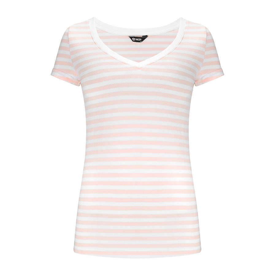 T-shirt Perfect Lines Paski Brzoskwinia